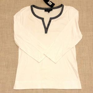 Jones New York Signature 3/4-Sleeve Henley Top